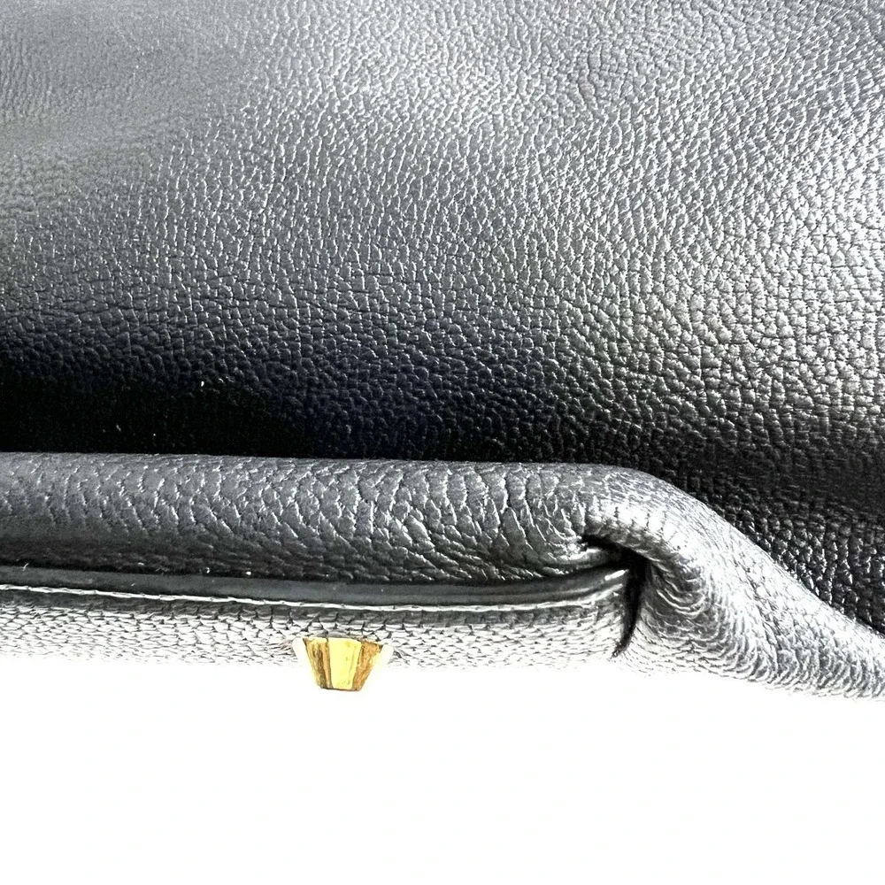 DKNY Karen Large Black‎ Leather Drawstring Shoulder Tote Bag Gold Hardware